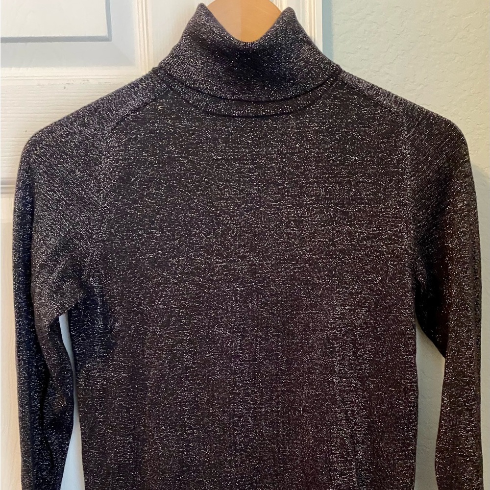Ann Taylor Black Sparkle Turtleneck sweater! XS. Excellent Condition!